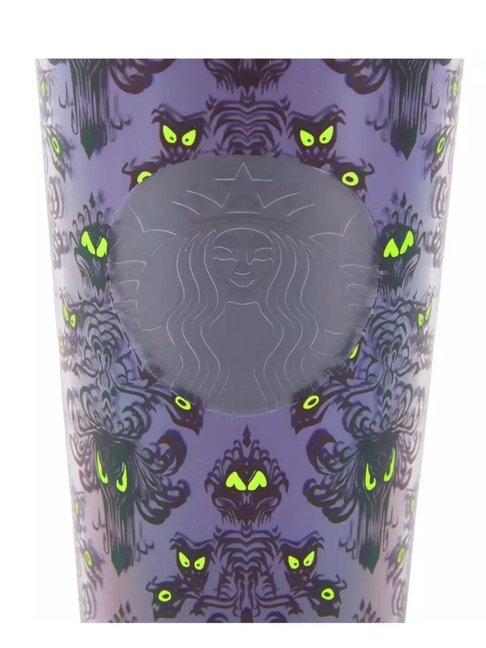 NEW DISNEY STARBUCKS HAUNTED MANSION EYES 24oz TUMBLER WITH STRAW & CANDELABRA